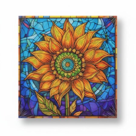 Kit Diamond Painting Tournesol Style Vitrail, broderie diamant Tunisie