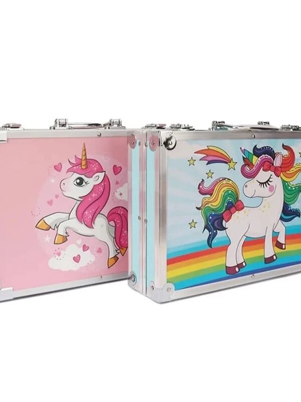 Valise de Peinture Licorne 145 pièces fermée en aluminium rose Tunisie