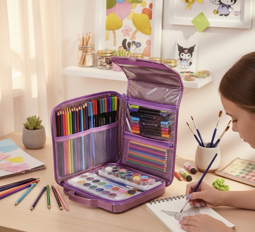 Valise de Peinture Kuromi 123 Pcs - Kit de coloriage complet enfant Tunisie