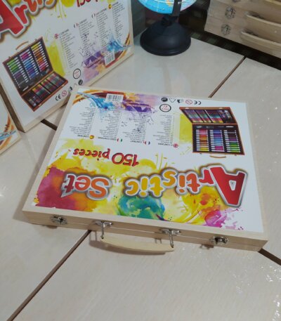 Valise de Peinture 150 pcs coffret bois dimensions 36.7x30cm Tunisie