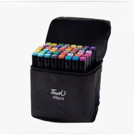 Ces marqueurs sont généralement des feutres à double pointe (une pointe fine et une pointe large biseautée) utilisés pour le dessin, l'illustration et le coloriage.