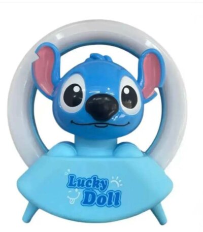 Mini lampe de table Stitch bleue avec anneau lumineux LED pour enfant