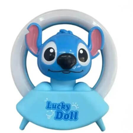 Mini lampe de table Stitch bleue avec anneau lumineux LED pour enfant