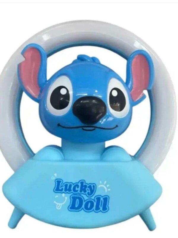 Mini lampe de table Stitch bleue avec anneau lumineux LED pour enfant