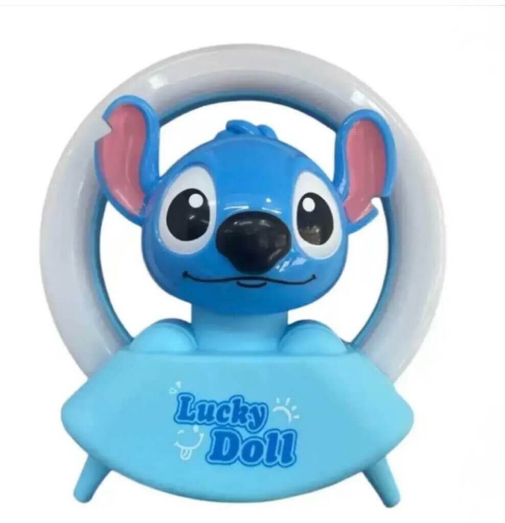 Mini lampe de table Stitch bleue avec anneau lumineux LED pour enfant