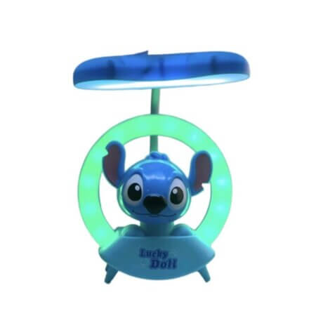 Mini veilleuse LED Stitch Lucky Doll bleu avec anneau lumineux circulaire pour enfant