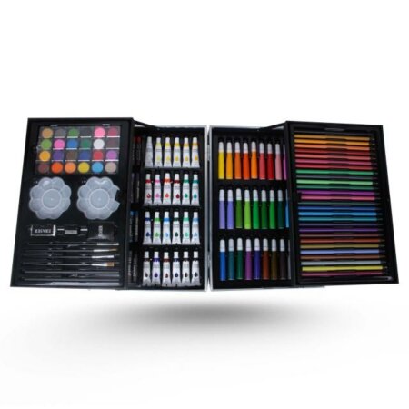 Il s'agit d'un coffret artistique de coloriage pour enfants, généralement composé de 145 pièces réparties dans une mallette portable