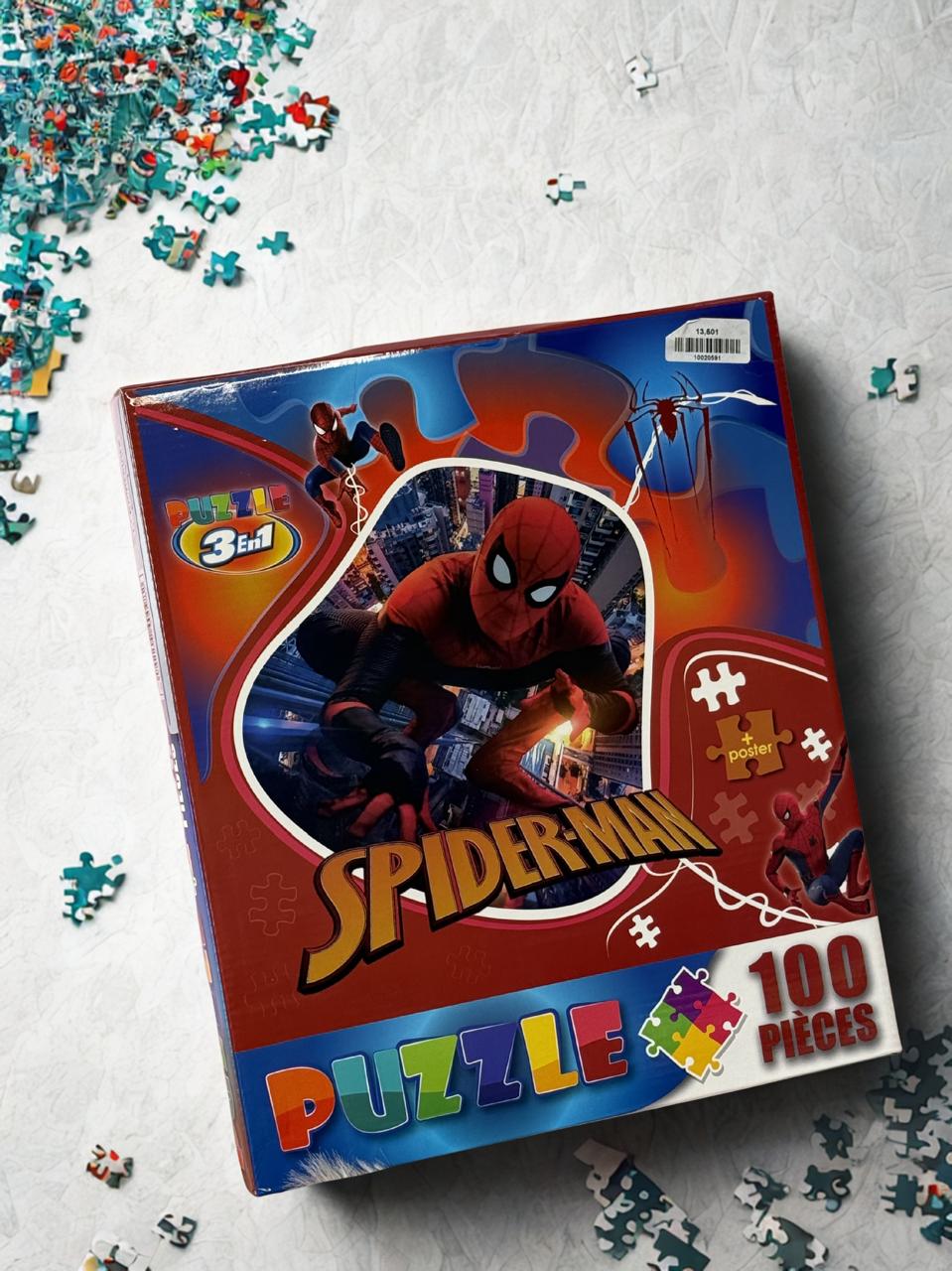 Puzzle Spider-Man 3 en 1 - 100 pièces Jeu éducatif avec poster Puzzle Spider-Man 3 en 1 - 100 pièces Idéal pour la concentration
