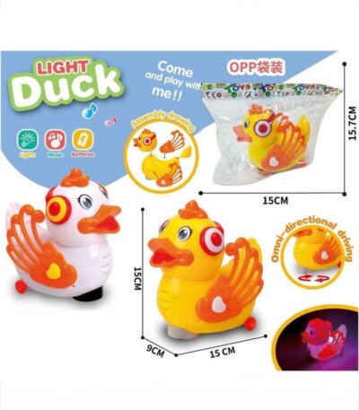 Il est doté de lumières LED colorées et diffuse de la musique ou des effets sonores joyeux