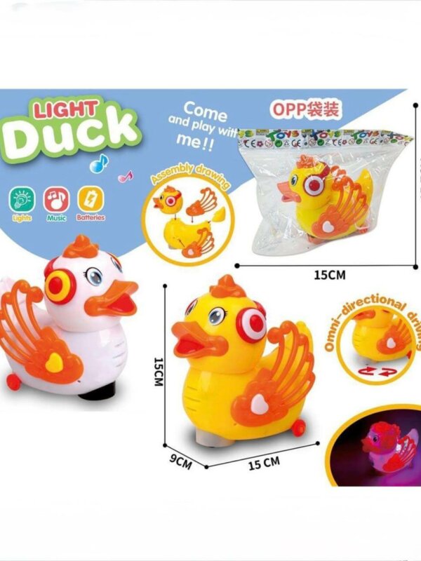 Il est doté de lumières LED colorées et diffuse de la musique ou des effets sonores joyeux