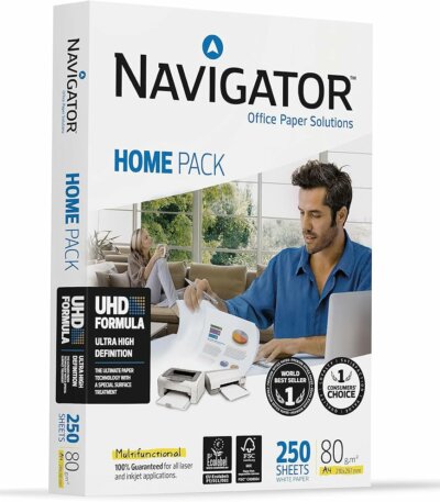 Rame papier Navigator Home Pack A4 80g 250 feuilles blanc pour impression et photocopie