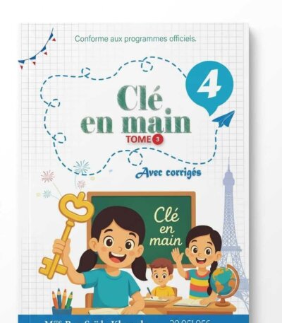 Manuel scolaire Clé en Main Tome 3 pour 4ème année primaire avec corrigés - Mme Ben Saïda Khaoula.