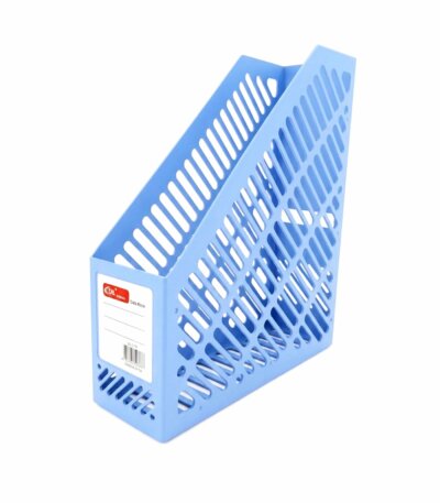 Porte-revues en plastique bleu ciel marque DL pour organisation de bureau et dossiers