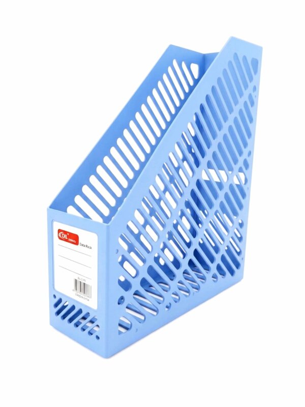 Porte-revues en plastique bleu ciel marque DL pour organisation de bureau et dossiers
