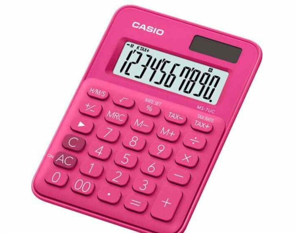 Calculatrice de bureau rose Casio MS-20UC