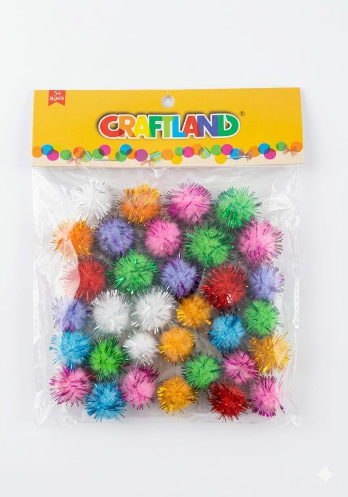 Composition : Ils sont généralement faits de fibres de polyester ou de polypropylène entremêlées de fils métallisés (tinsel) qui leur donnent cet aspect brillant et piquant. Utilisations : Parfaits pour la fabrication de jouets, de guirlandes, de décorations de Noël ou pour agrémenter des projets de scrapbooking. Ils sont aussi souvent utilisés comme jouets interactifs pour chats. Activités éducatives : Ils sont très appréciés dans les activités d'inspiration Montessori pour le tri des couleurs ou le développement de la motricité fine chez les jeunes enfants.