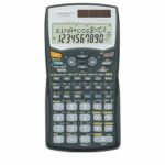 Calculatrice scientifique Sharp EL-506W grise avec écran LCD à 2 lignes, affichage D.A.L. et alimentation hybride solaire, idéale pour le lycée et l'université