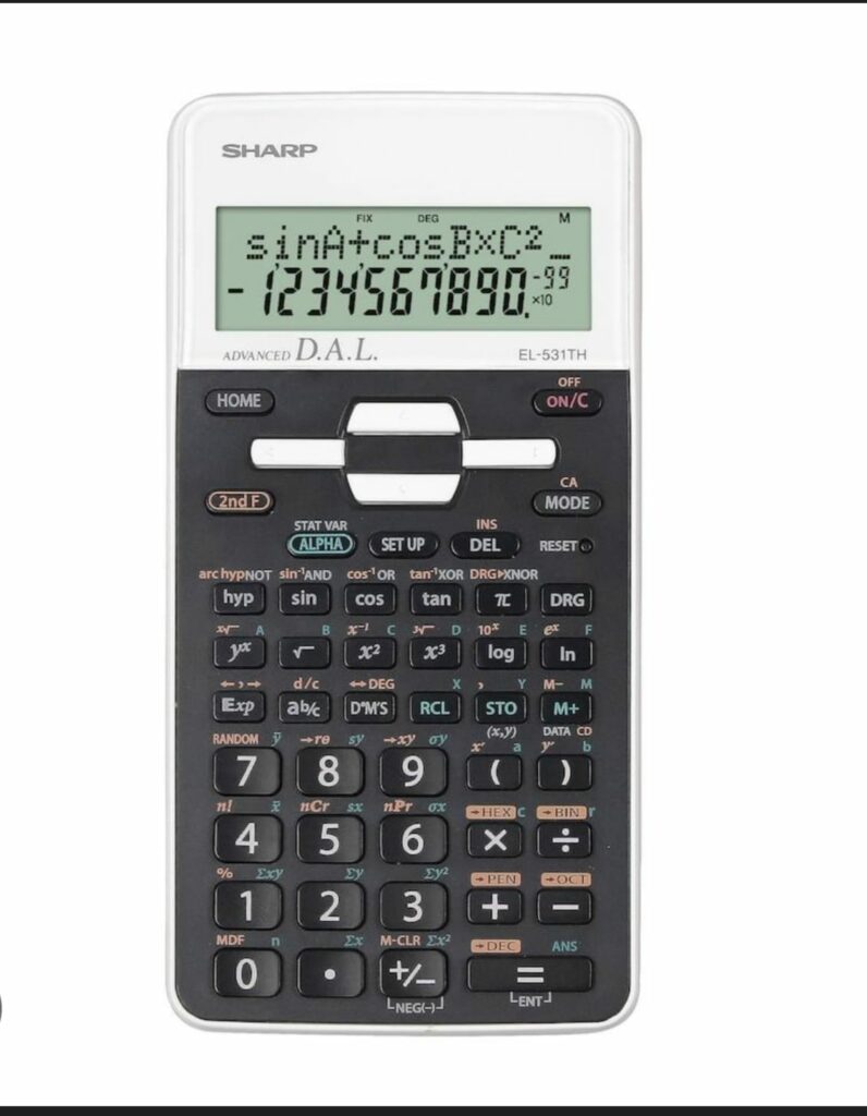 Calculatrice scientifique Sharp EL-506TS blanche à clavier noir