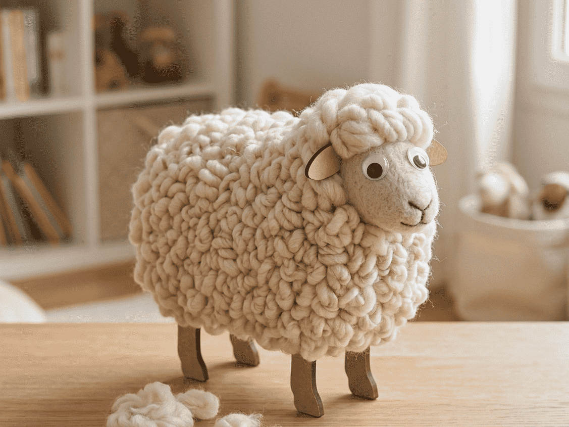 Support forme découpée en bois mouton - Loisirs créatifs Paperclip Sousse