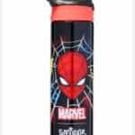 Gourde noire et rouge Marvel Spider-Man par la marque Smiggle, dotée d'un bouchon sport noir avec poignée.