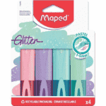 Pochette de 4 Fluo Glitter Coul MAPED - Surligneurs pailletés haut de gamme Tunisie