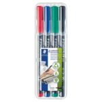 STAEDTLER LUMOCOLOR 313 - Pack de 4 marqueurs permanents - pointe super fine - couleurs assorties