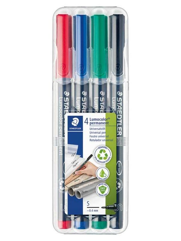 Pack de 4 STYLOS STAEDTLER PERMANENTS 0.6 mm Lumocolor S couleurs assorties Tunisie