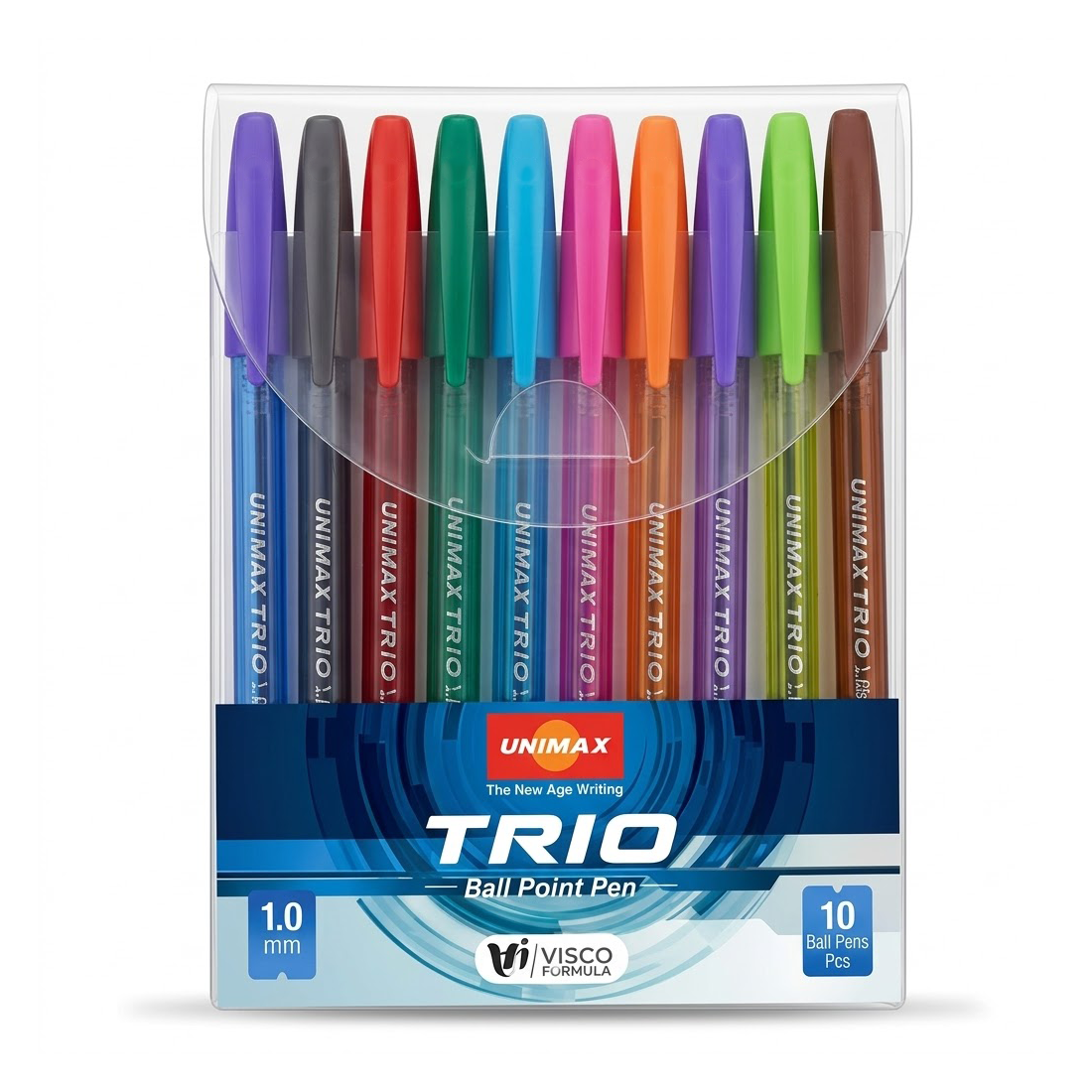 456 Pochette de 10 Stylos Trio 1.0 mm - Unimax – Image 1