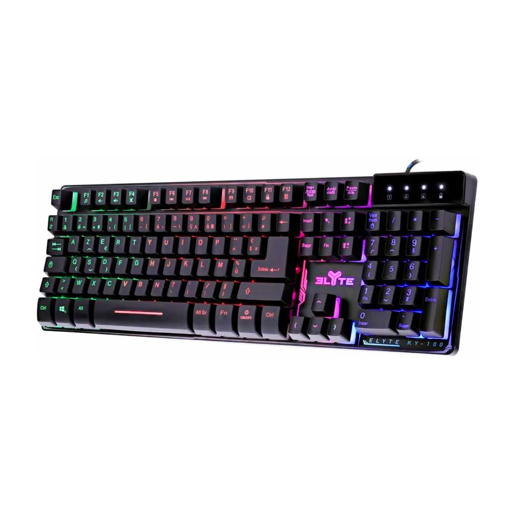 ELYTE KY-100 - Clavier Gamer Semi-mécanique Rainbow