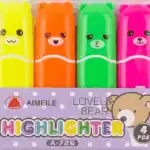 4 MINI HIGHLIGHTER FLUO LOVELY BEAR A-726