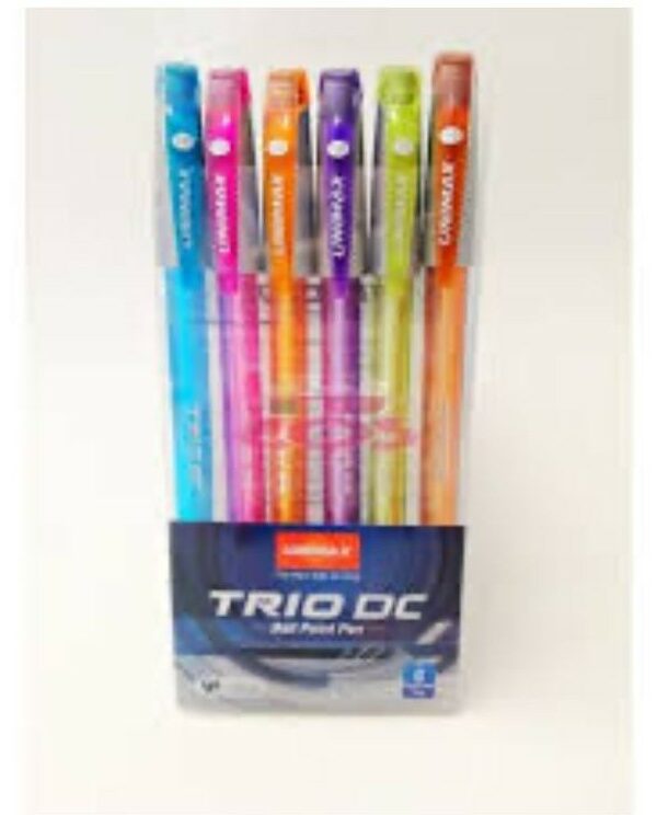 Pochette de 6 stylos à bille Unimax Trio DC couleurs fashion écriture fluide Tunisie
