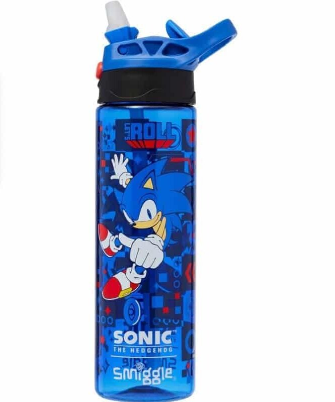 Bouteille d'eau en plastique Smiggle Sonic The Hedgehog 750 m la bouteille d'eau en plastique Smiggle Sonic The Hedgehog d'une capacité de 750 ml