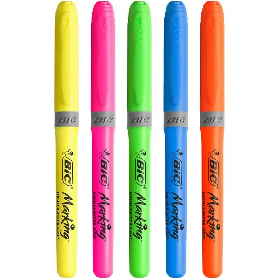 Pochette de surligneurs BIC Highlighter Grip 4 plus 2 gratuits