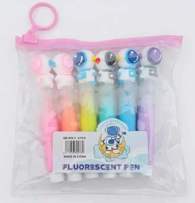 6 Mini Highlighter Little Astronaut QB-808-4