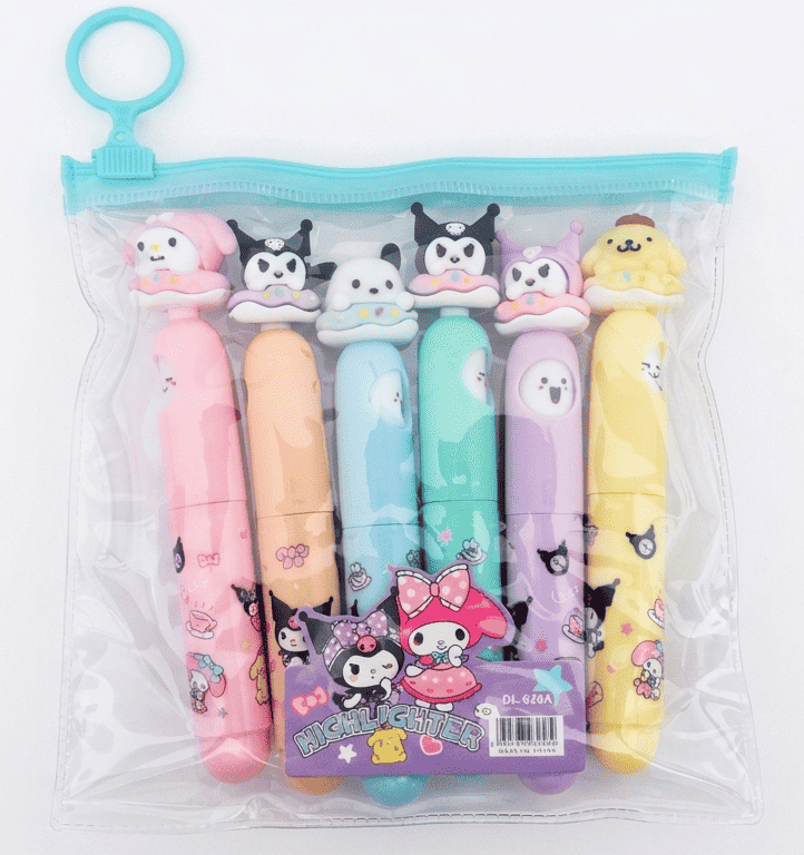 BLS_6_Mini_Highlighters_Sanrio_&_Friends_DL-626A BLS 6 Mini Highlighters Sanrio & Friends DL-626A – Image 1