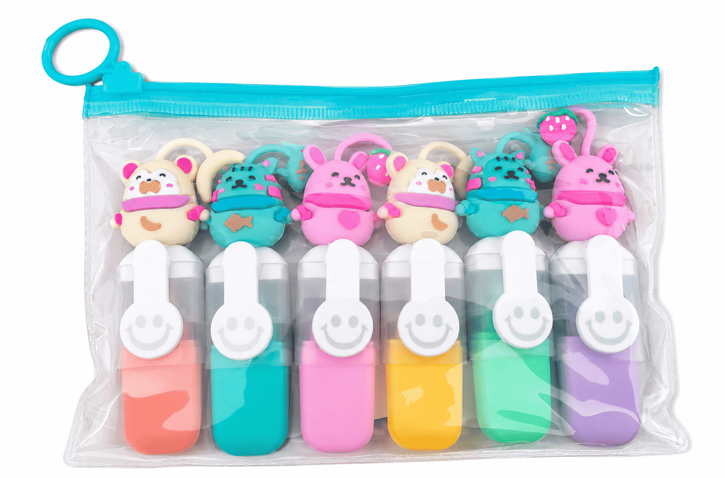 BLS_6_Mini_Surligneurs_Animaux_Fruités_SY-709-25 BLS 6 Mini Surligneurs Animaux Fruités SY-709-25 – Image 1
