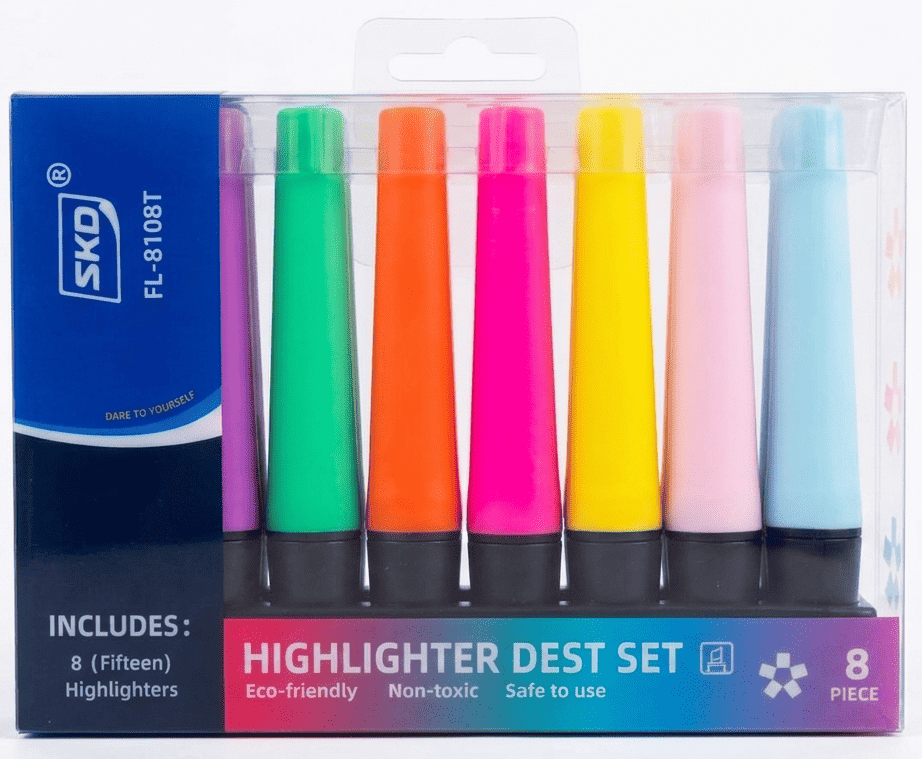 BOX_8_HIGHLIGHTERS_FL-8108T Box 8 Highlighters FL-8108T – Image 1