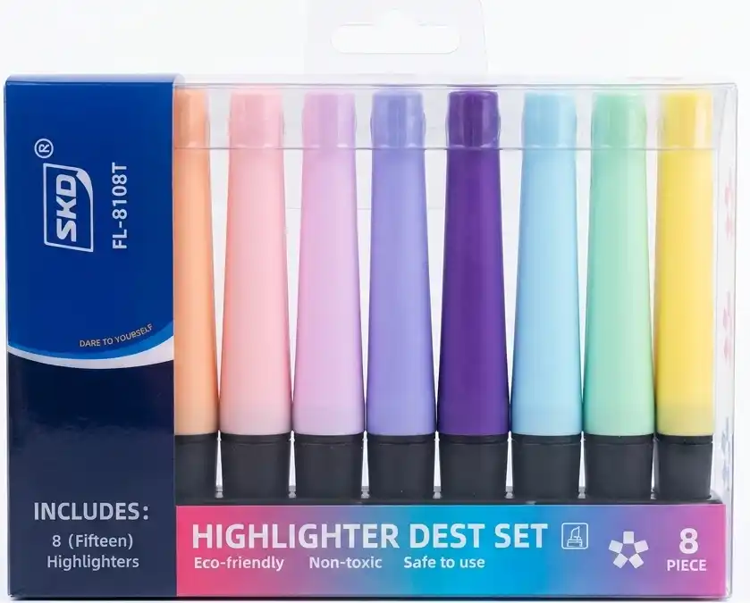 Box 8 Highlighters Pastel FL-8108T