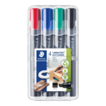 Box de 4 Marqueurs permanents STAEDTLER Lumocolor 2,0 mm - 5,0 mm
