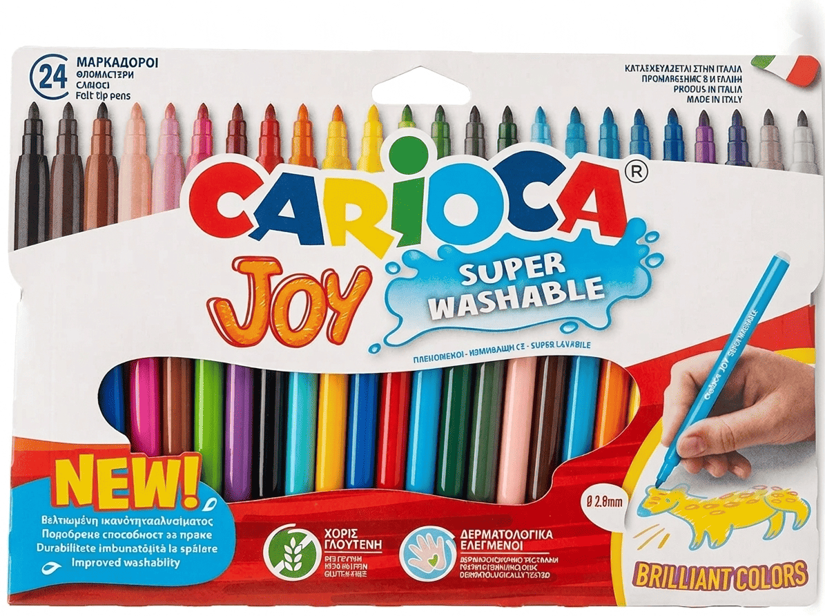 Carioca Feutres de Coloriage Joy Super Lavable 2.8 mm  / 24 Pcs – Image 1