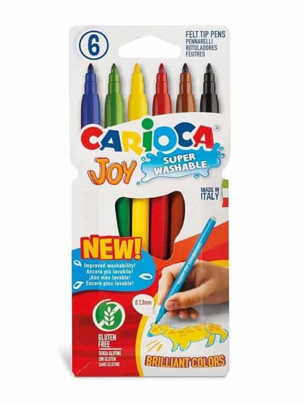 Pochette de 6 feutres de coloriage Joy Carioca 2.8mm super lavables