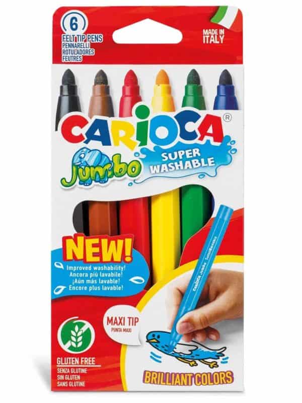 Pochette de 6 feutres de coloriage jumbo super lavables Carioca