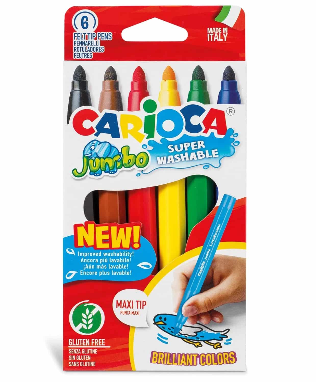 Carioca_Feutres_de_coloriage_Jumbo_Super_Lavable _6_Pcs Carioca Feutres de coloriage Jumbo Super Lavable / 6 Pcs – Image 1