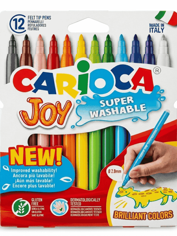 Pochette de 12 feutres de coloriage Joy Carioca 2.8mm super lavables