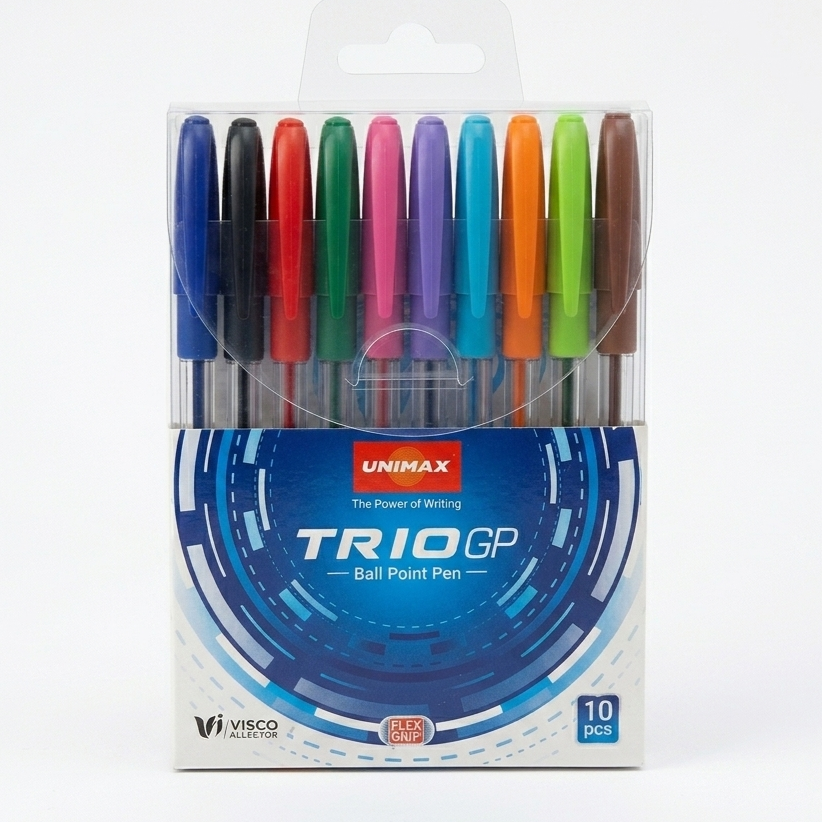 Pochette de 10 Stylos Trio GP 1.0MM - Unimax