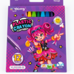 Gros plan mines 12 crayons de couleur COUL YALONG Détail des mines tendres du coffret de 12 crayons de couleur COUL YALONG