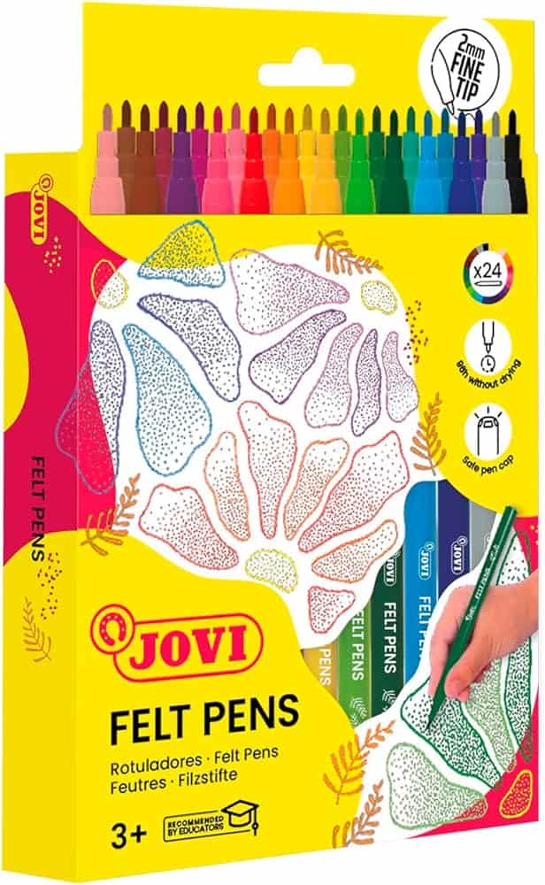 Jovi_FELT_PEN_24 Pochette De 24 Feutres Jovi FELT PEN pointe fine 2 mm – Image 1