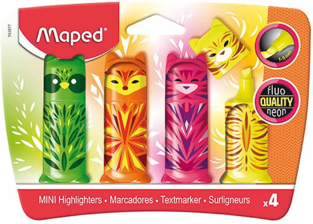 Maped_FLUO_Peps_Mini_Friends_Pack_de_4_surligneurs Maped FLUO Peps Mini Friends - Pack de 4 surligneurs – Image 1
