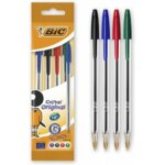 Pochette de 4 Stylos BIC Cristal ORIGINAL 1.0 mm