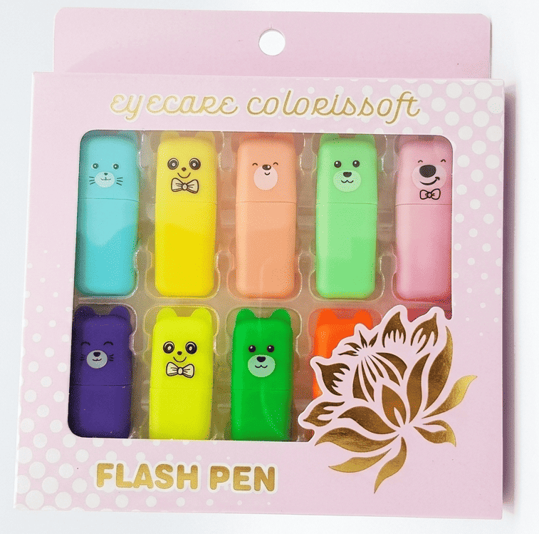 Pack_de_10_Mini_Surligneurs_Flash_Pen Pack de 10 Mini Surligneurs Flash Pen – Image 1